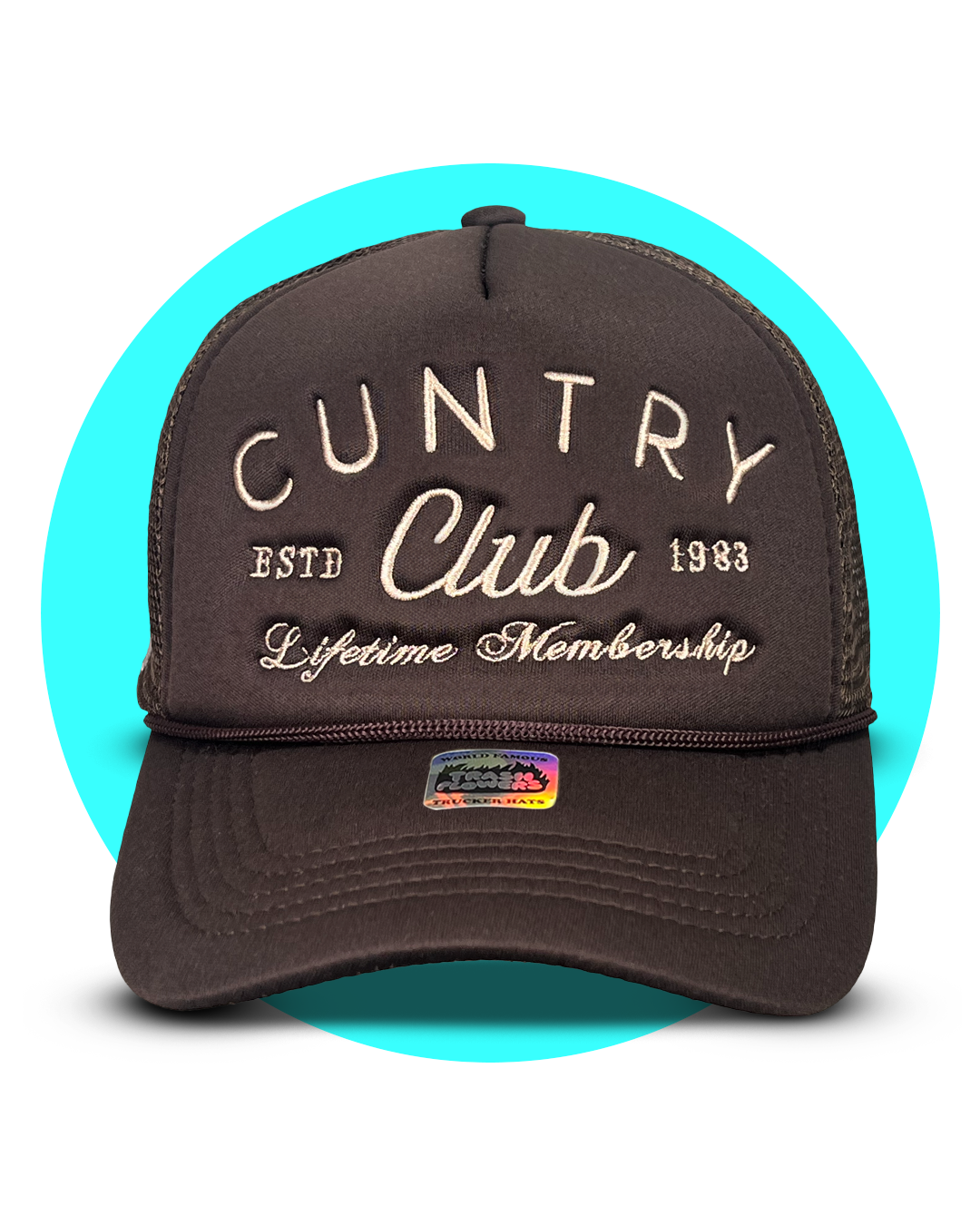 Cuntry Club Lifetime Membership Embroidered Trucker Hat