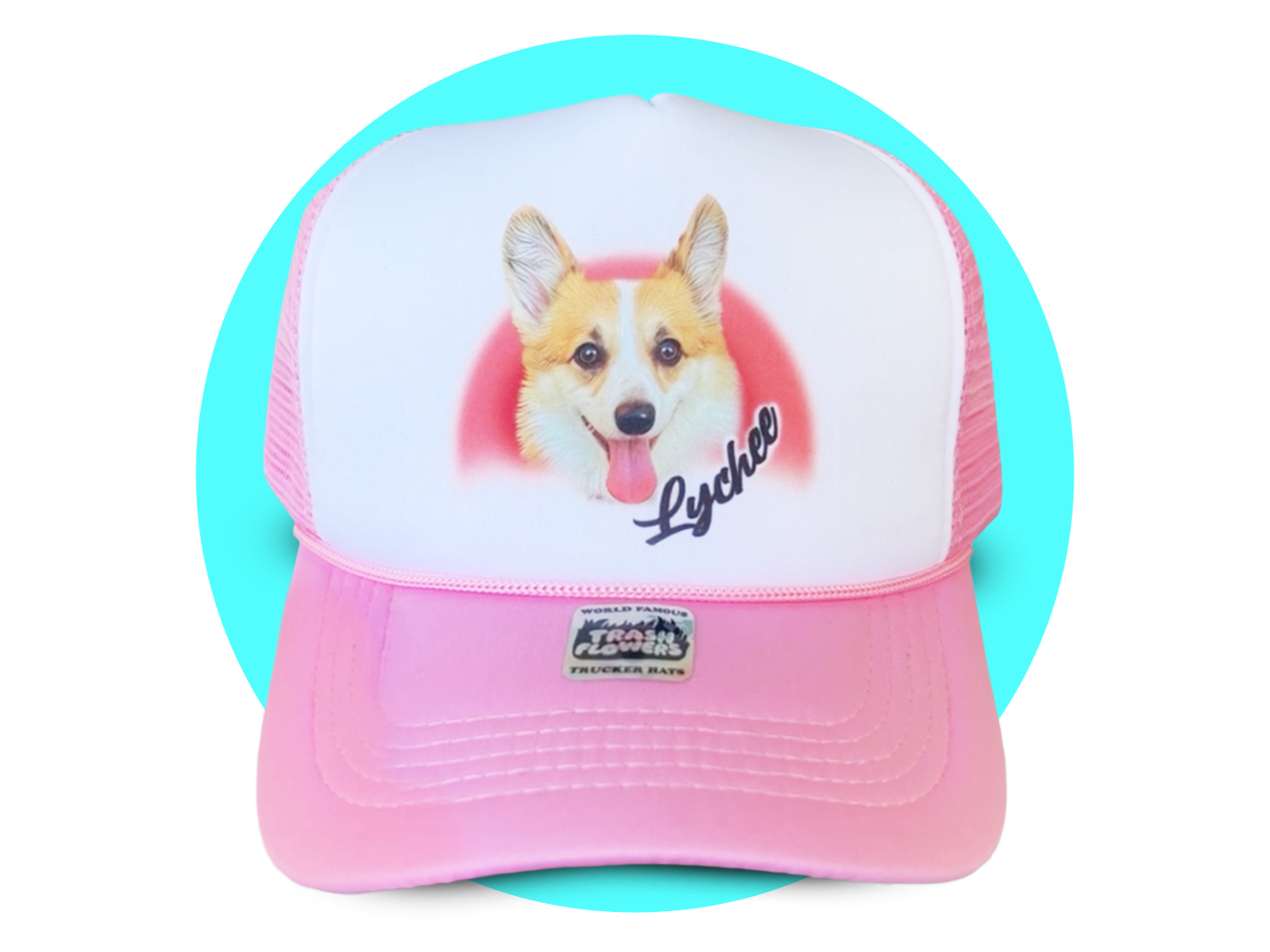 Custom Fur Baby Pet Portrait Trucker Hats