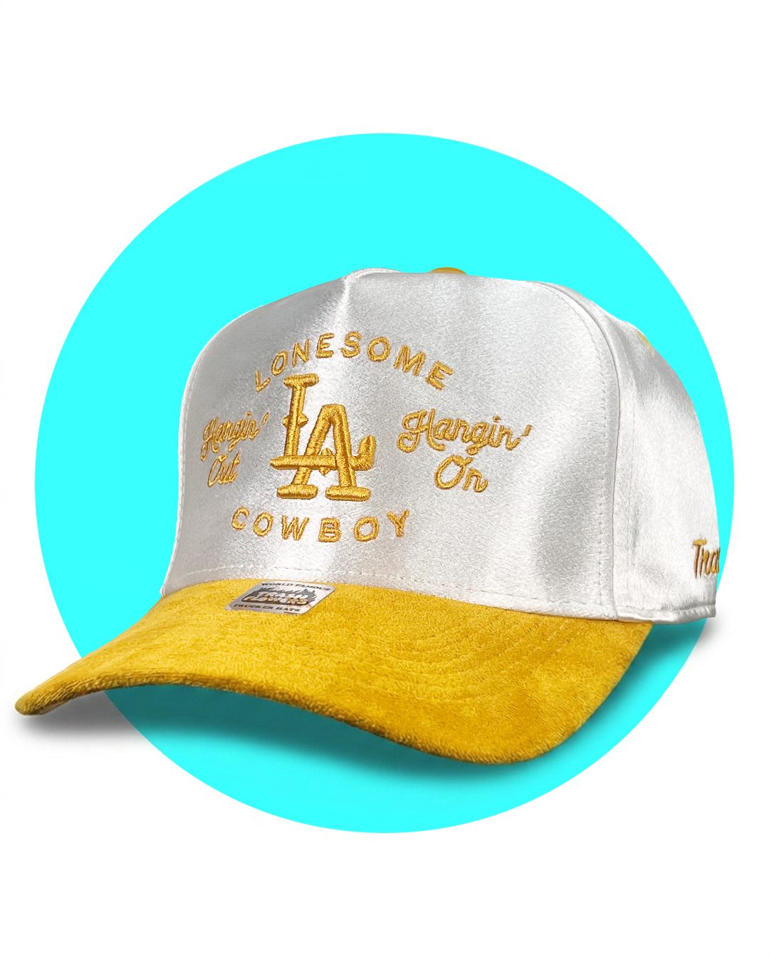 Lonesome LA Cowboy Satin Suede Snapback Hat