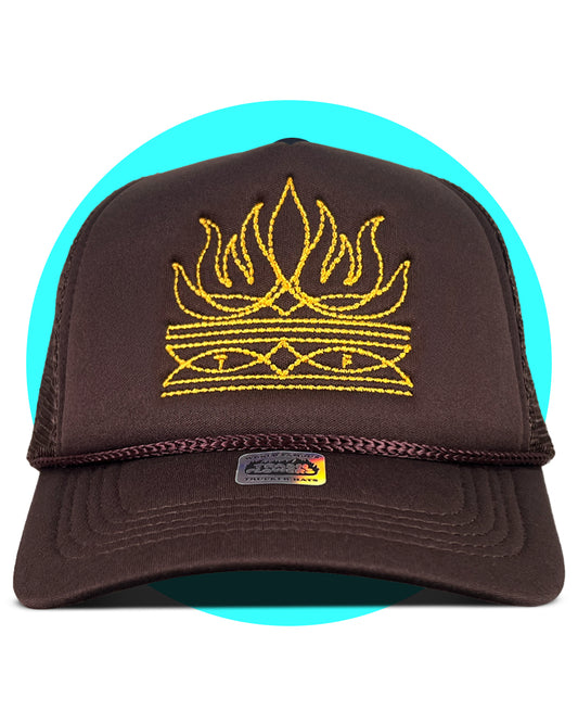 Toe Bug Flame Boot Stitch Embroidered Trucker Hat