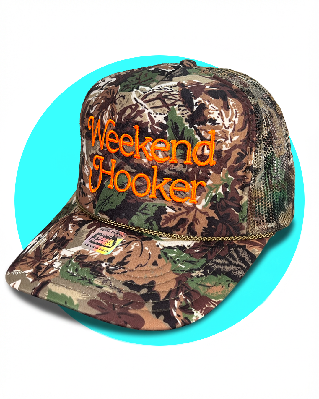 Weekend Hooker Woodland Camo Trucker Hat
