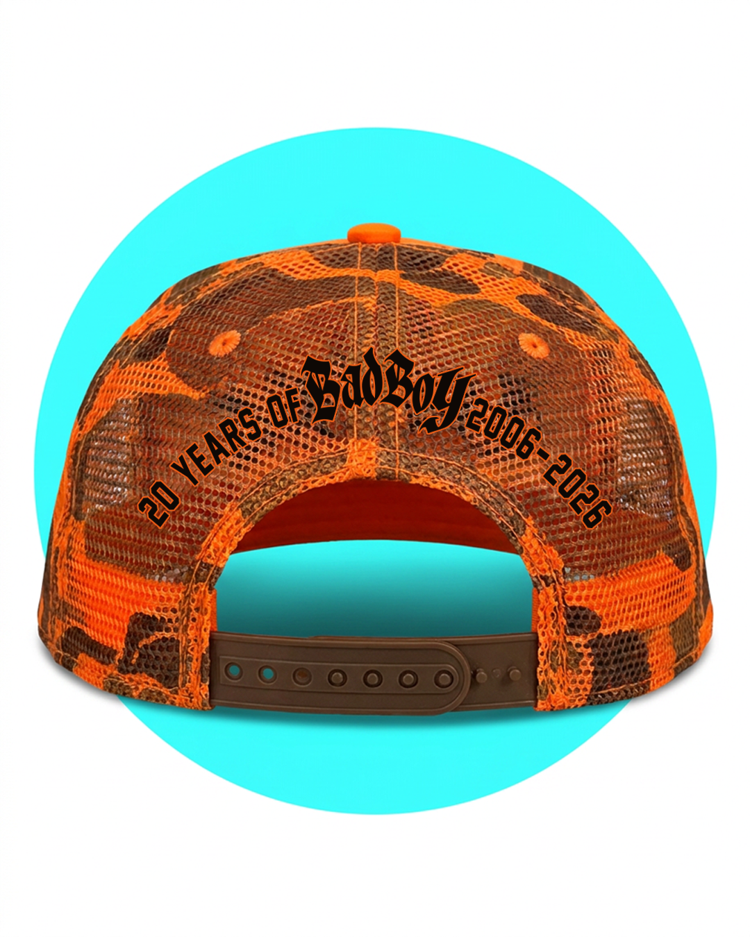 20 Years of Bad Boy Joey Janela Camo Trucker Hat
