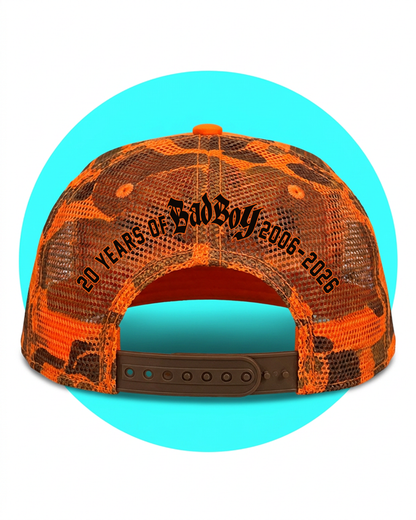 20 Years of Bad Boy Joey Janela Camo Trucker Hat