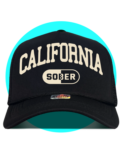 California Sober Trucker Hat in black