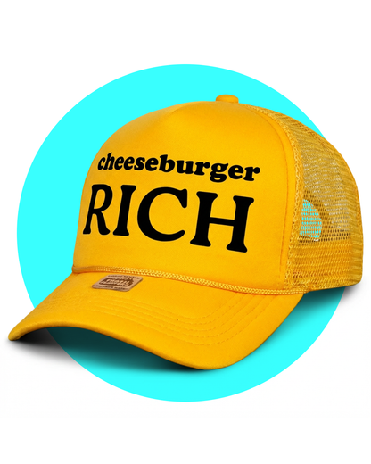 Cheeseburger Rich Trucker Hat
