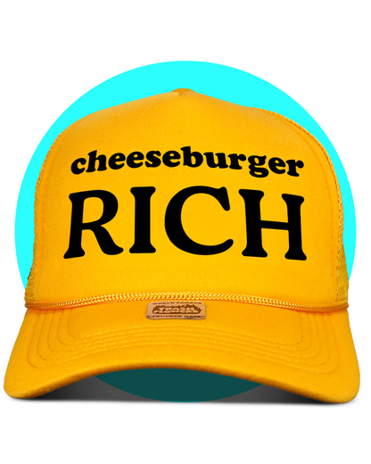 Cheeseburger Rich Trucker Hat