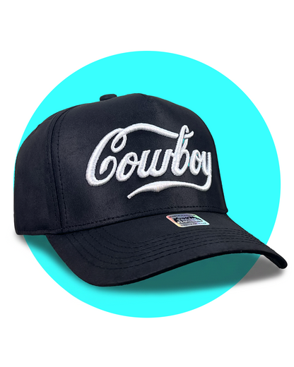Coca-Cola Cowboy Black Faux Leather Snapback Trucker Hat