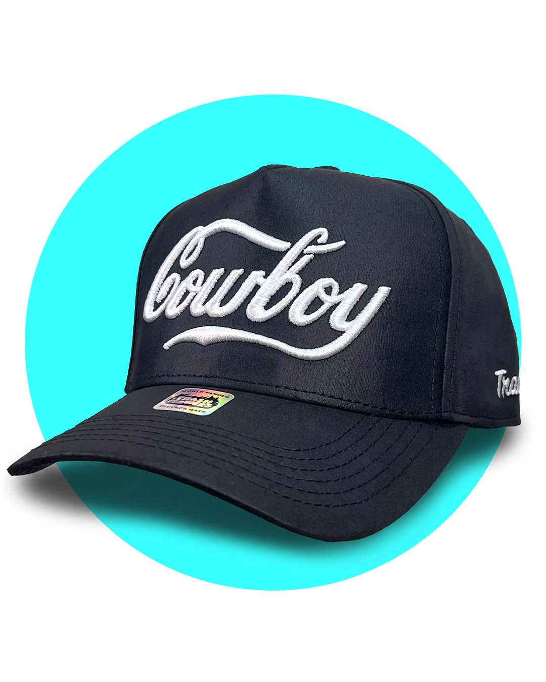 Coca-Cola Cowboy Black Faux Leather Snapback Trucker Hat