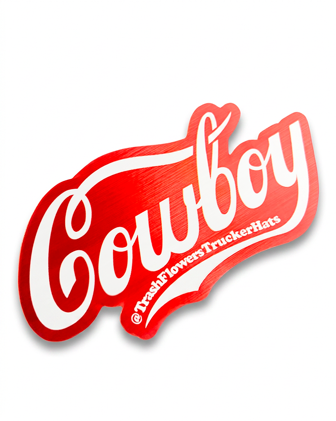 Coca-Cola Cowboy Brushed Aluminum Bumper Sticker