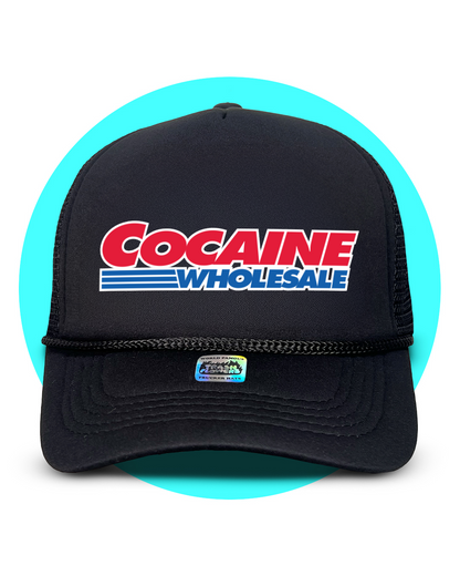 Cocaine Wholesale Trucker Hat in black