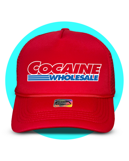 Cocaine Wholesale Trucker Hat in red