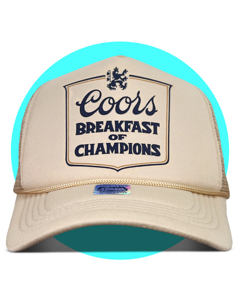 Breakfast of Champions Trucker Hat in tan