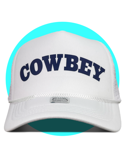 Cowbey Carter Trucker Hat in white