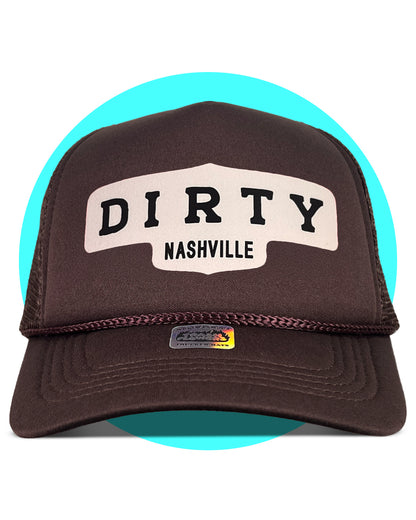 Dirty Nashville Trucker Hat in brown