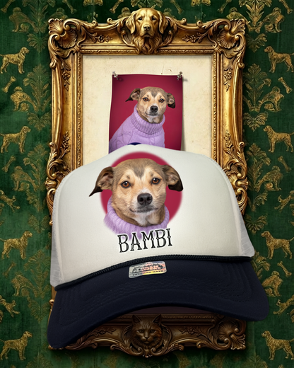 Custom Fur Baby Pet Portrait Trucker Hats