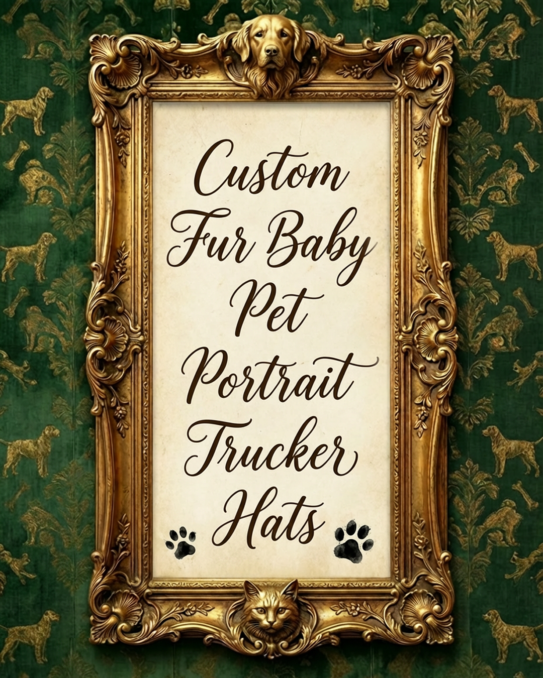 Custom Fur Baby Pet Portrait Trucker Hats