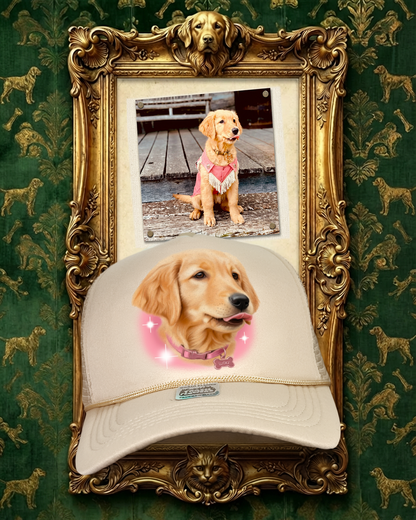 Custom Fur Baby Pet Portrait Trucker Hats