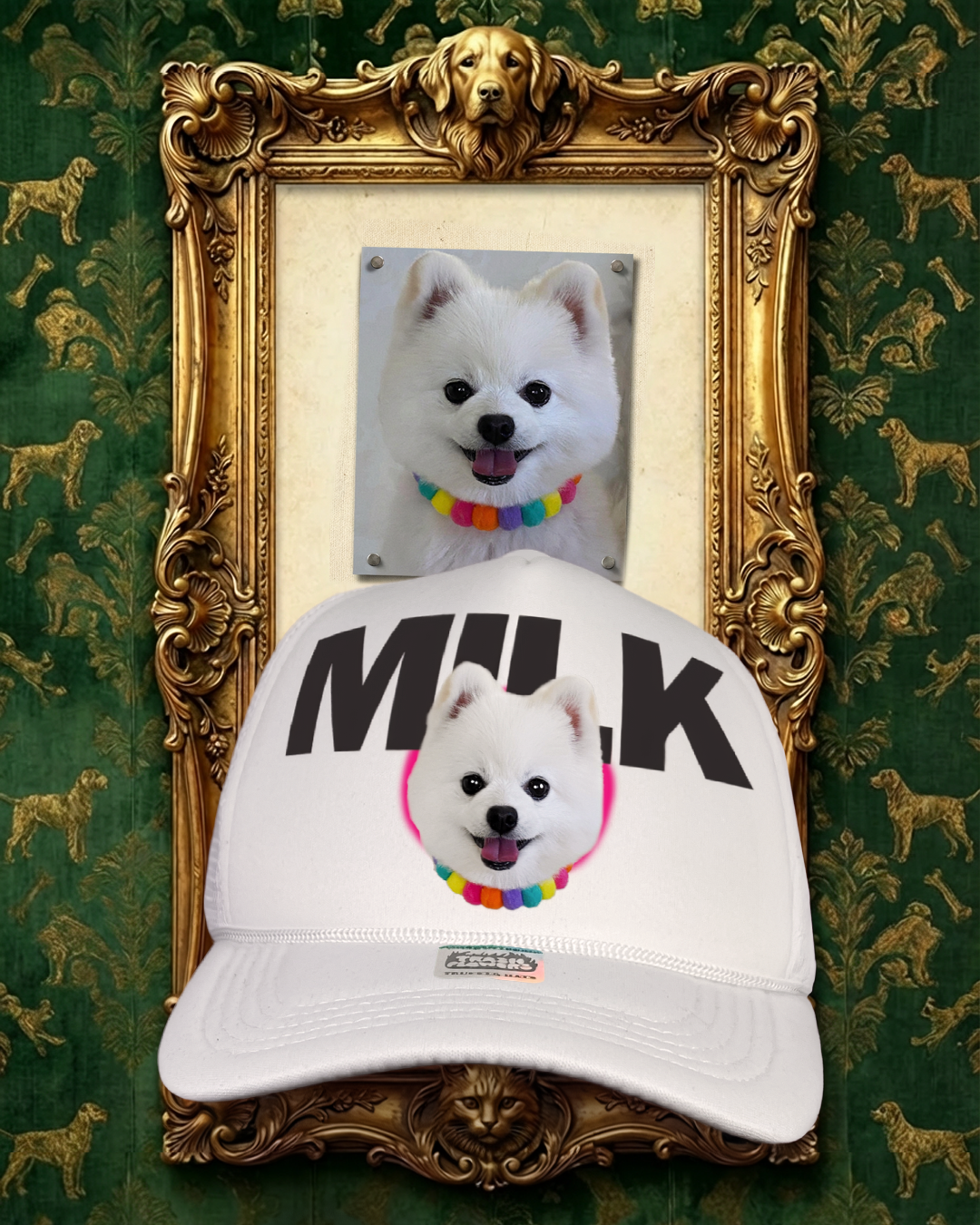 Custom Fur Baby Pet Portrait Trucker Hats