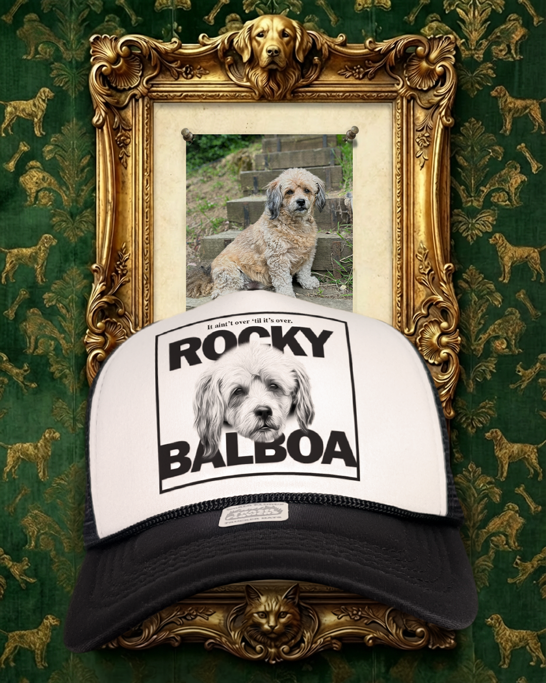 Custom Fur Baby Pet Portrait Trucker Hats