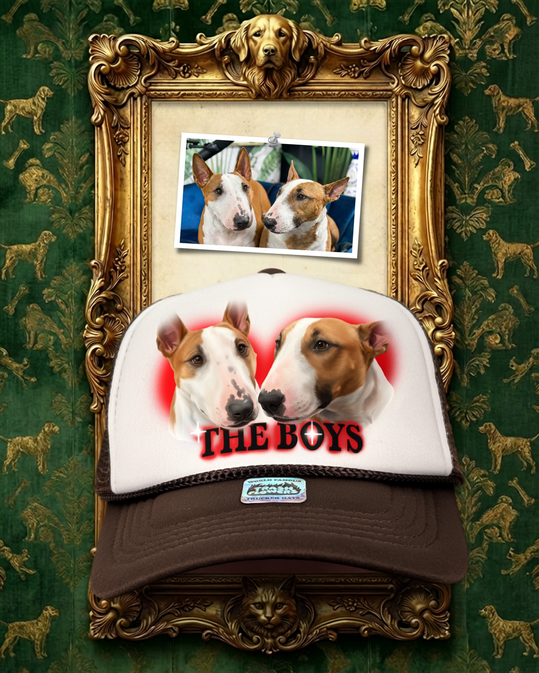 Custom Fur Baby Pet Portrait Trucker Hats