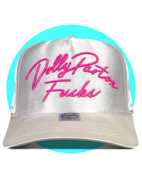 Dolly Parton Fucks 3D Embroidered Satin Snapback Trucker Hat