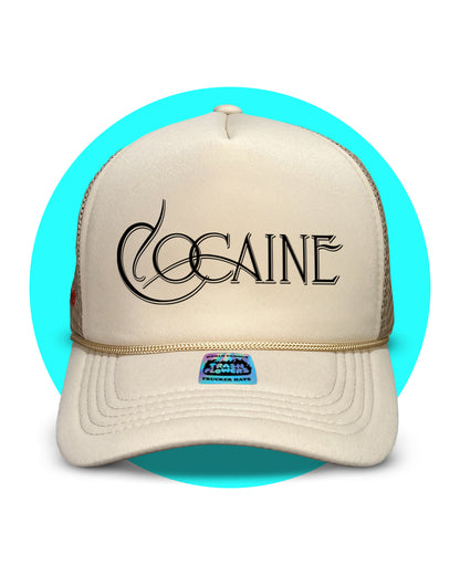 Cocaine Mac Trucker Hat in tan