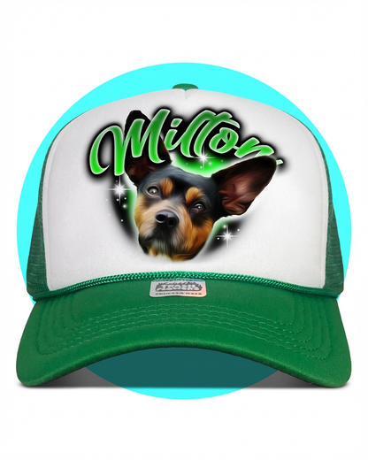 Custom Fur Baby Pet Portrait Trucker Hats