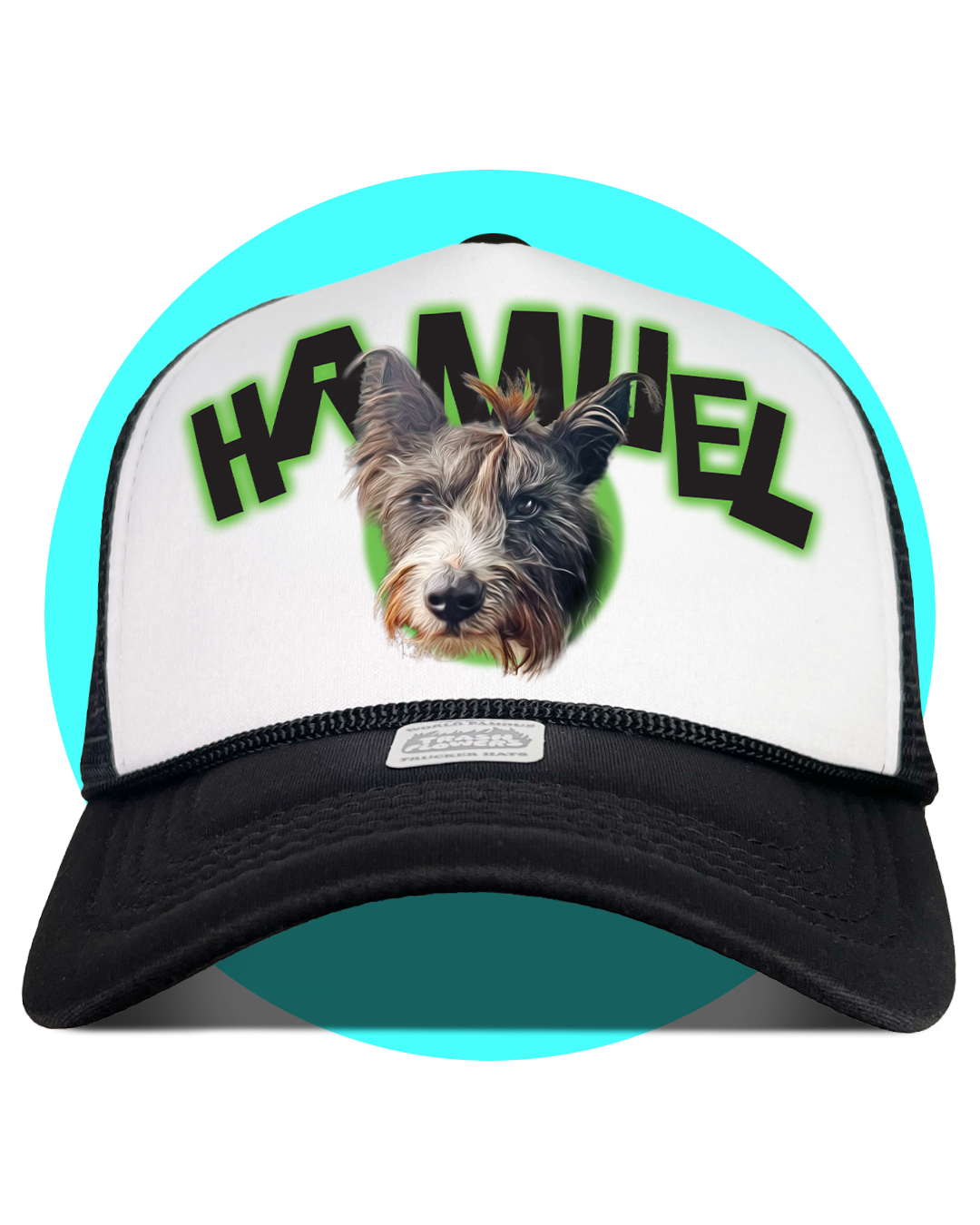 Custom Fur Baby Pet Portrait Trucker Hats