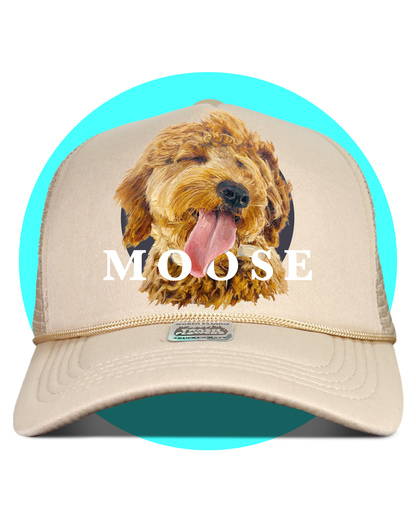 Custom Fur Baby Pet Portrait Trucker Hats