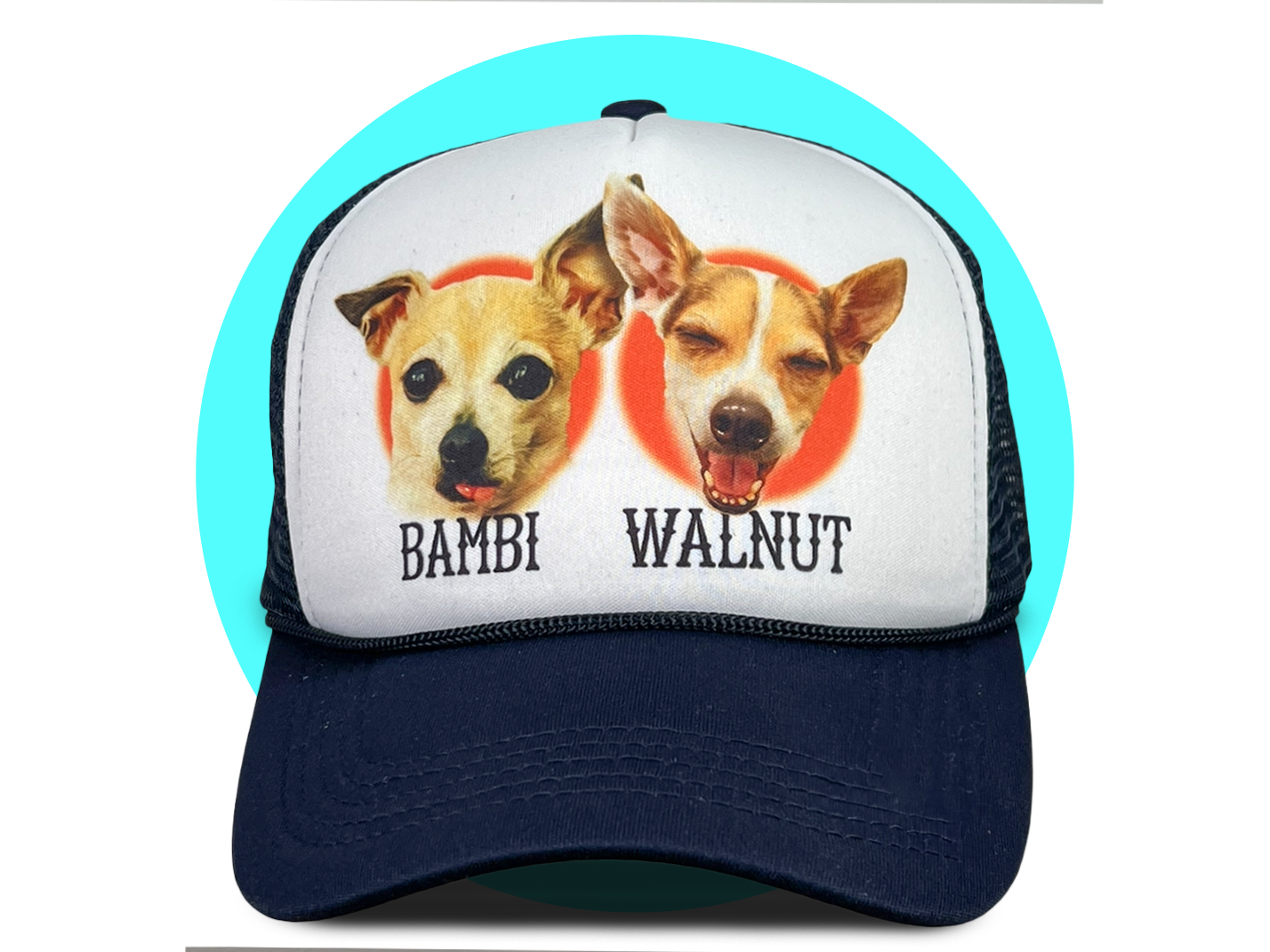 Custom Fur Baby Pet Portrait Trucker Hats