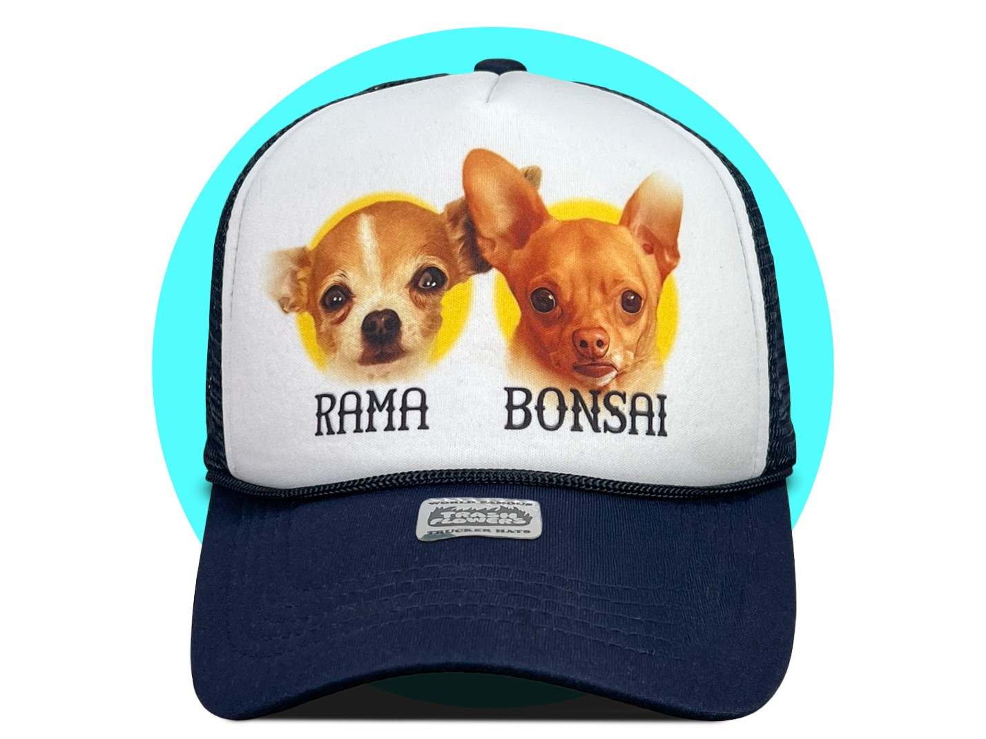 Custom Fur Baby Pet Portrait Trucker Hats