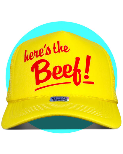 Here's The Beef! Trucker Hat in yellow