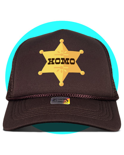 Sheriff Homo Trucker Hat in brown
