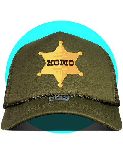 Sheriff Homo Trucker Hat in olive