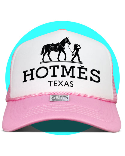Hotmes Texas Trucker Hat in pink and white