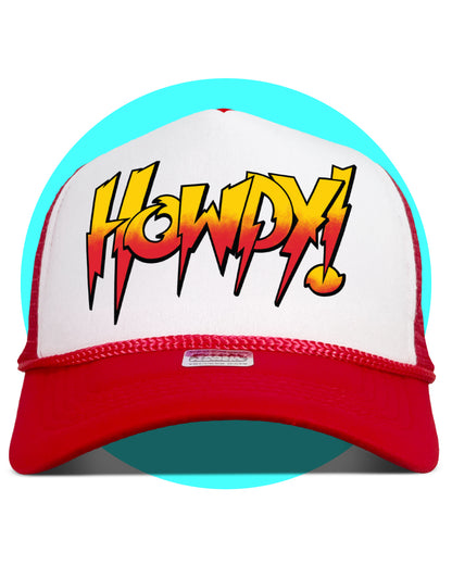 I'm all Out of Howdy Trucker Hat in red and white