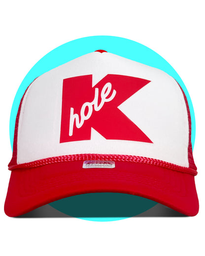 K Hole Trucker Hat in white
