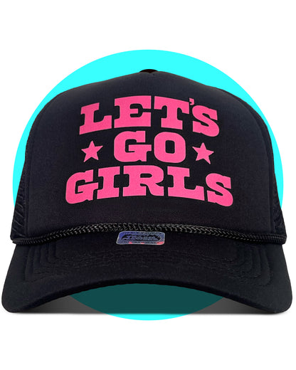 Let's Go Girls Trucker Hat in black