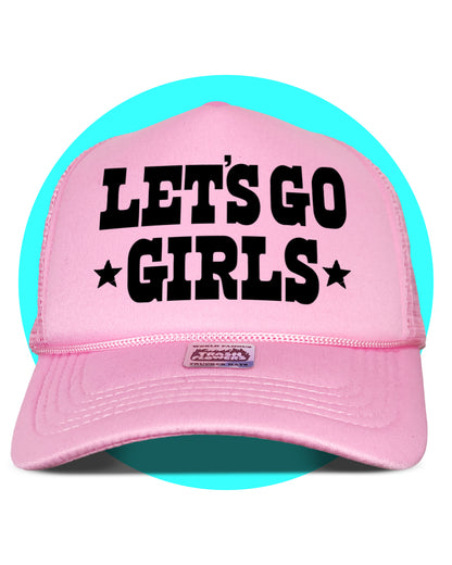 Let's Go Girls Trucker Hat in pink
