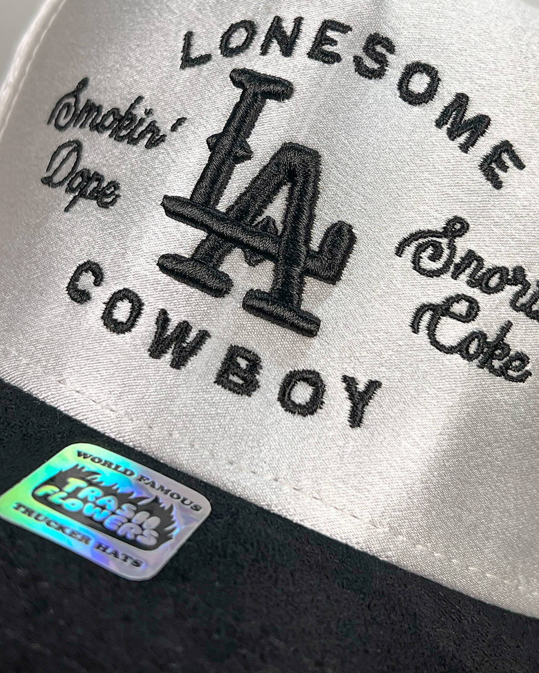 Lonesome LA Cowboy 3D Embroidered Satin Snapback Hat