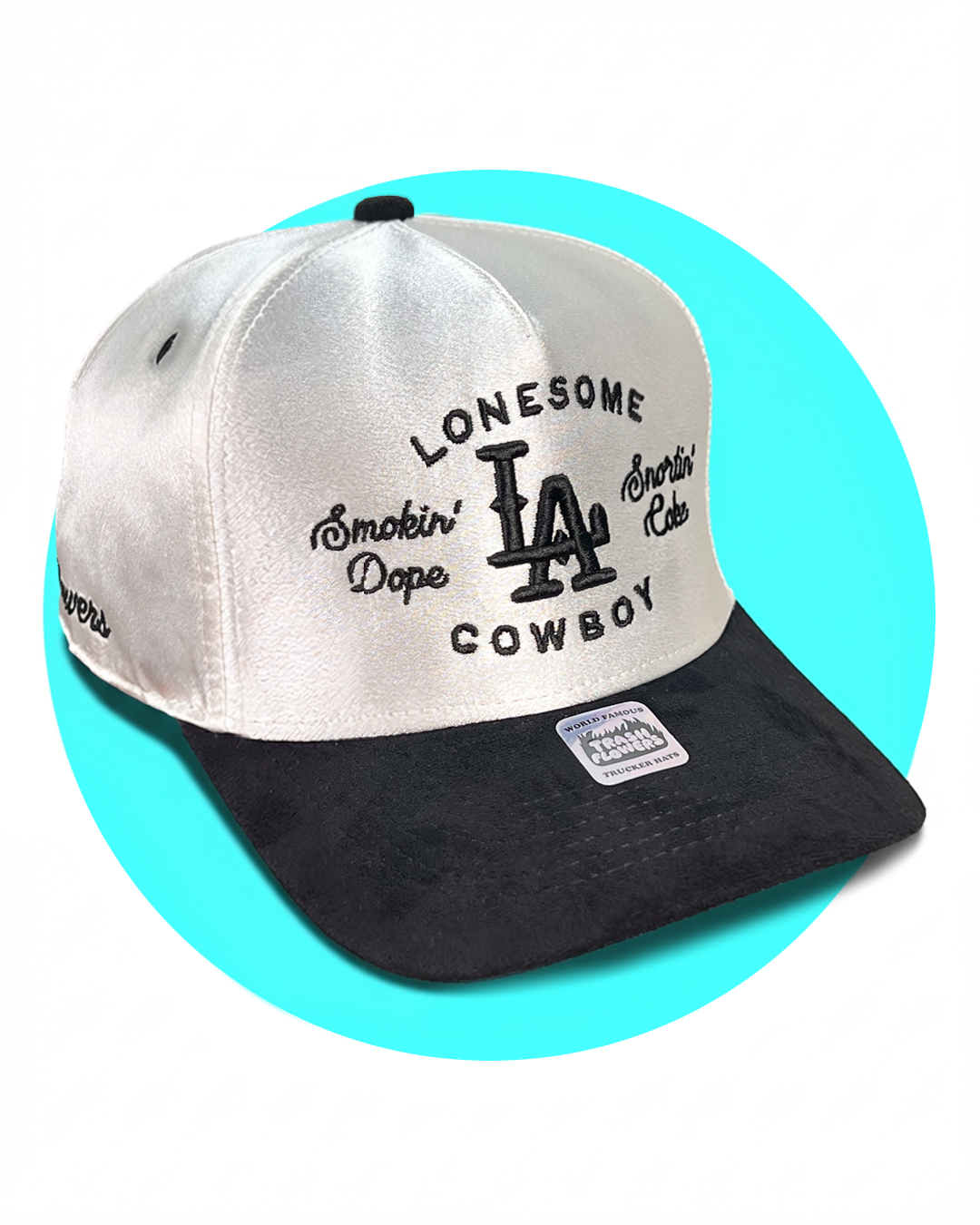 Lonesome LA Cowboy 3D Embroidered Satin Snapback Hat