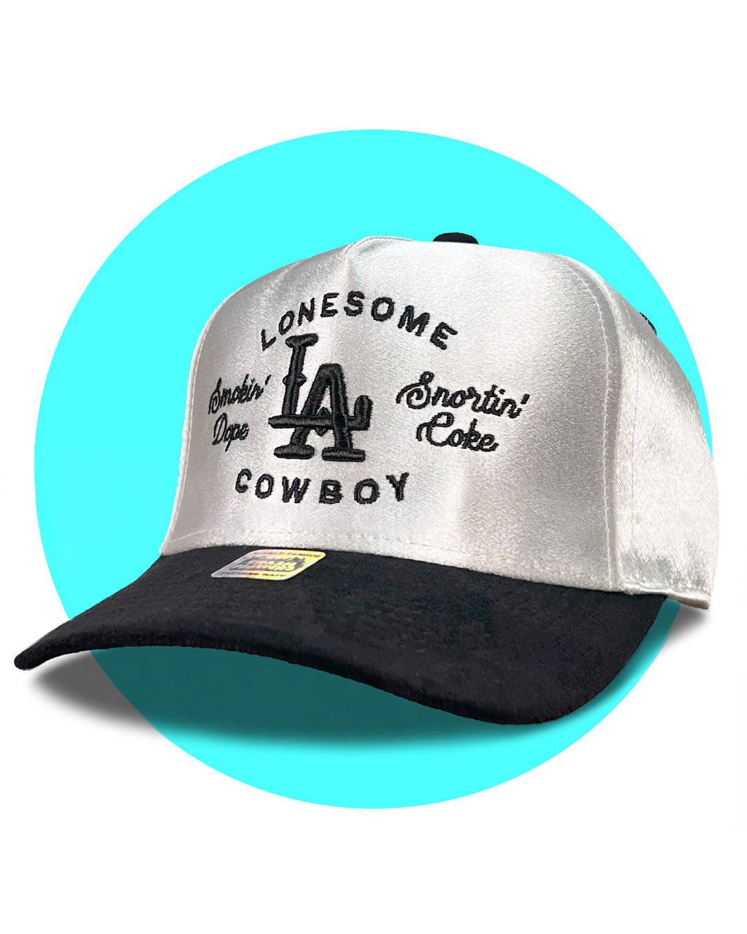 Lonesome LA Cowboy 3D Embroidered Satin Snapback Hat