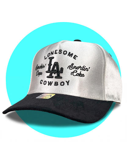 Lonesome LA Cowboy 3D Embroidered Satin Snapback Hat