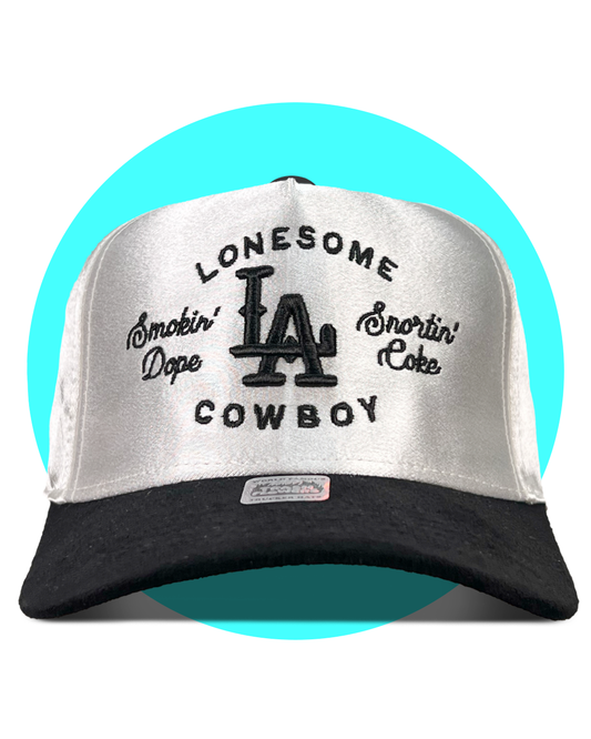 Lonesome LA Cowboy 3D Embroidered Satin Snapback Hat