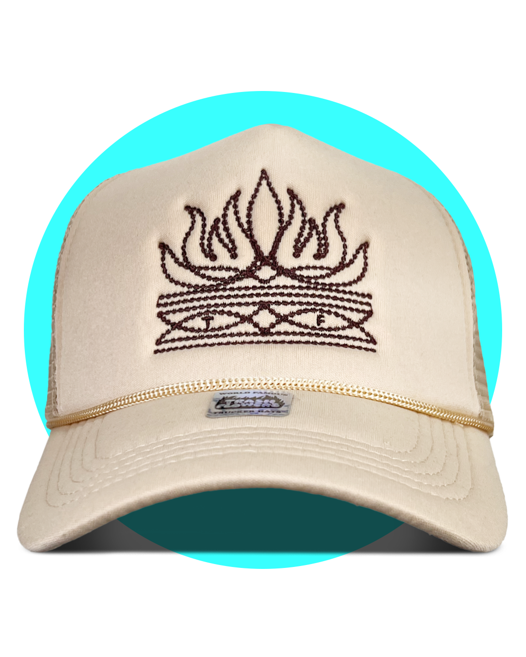 TF Flame Toe Bug Cowboy Boot Stitch Trucker Hat