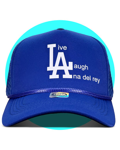 Live Laugh Lana Del Rey Trucker Hat in blue