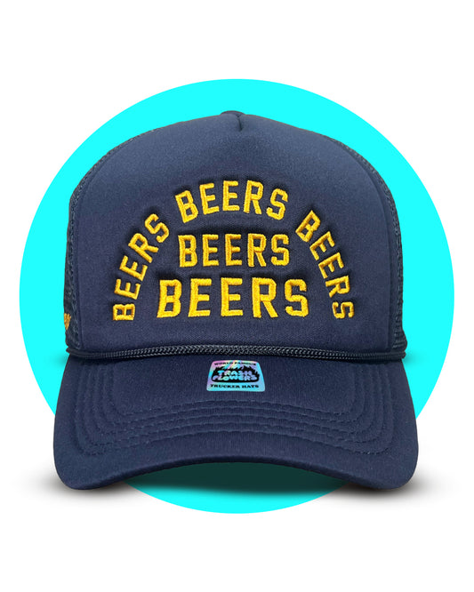 Beers Beers Beers Embroidered Trucker Hat