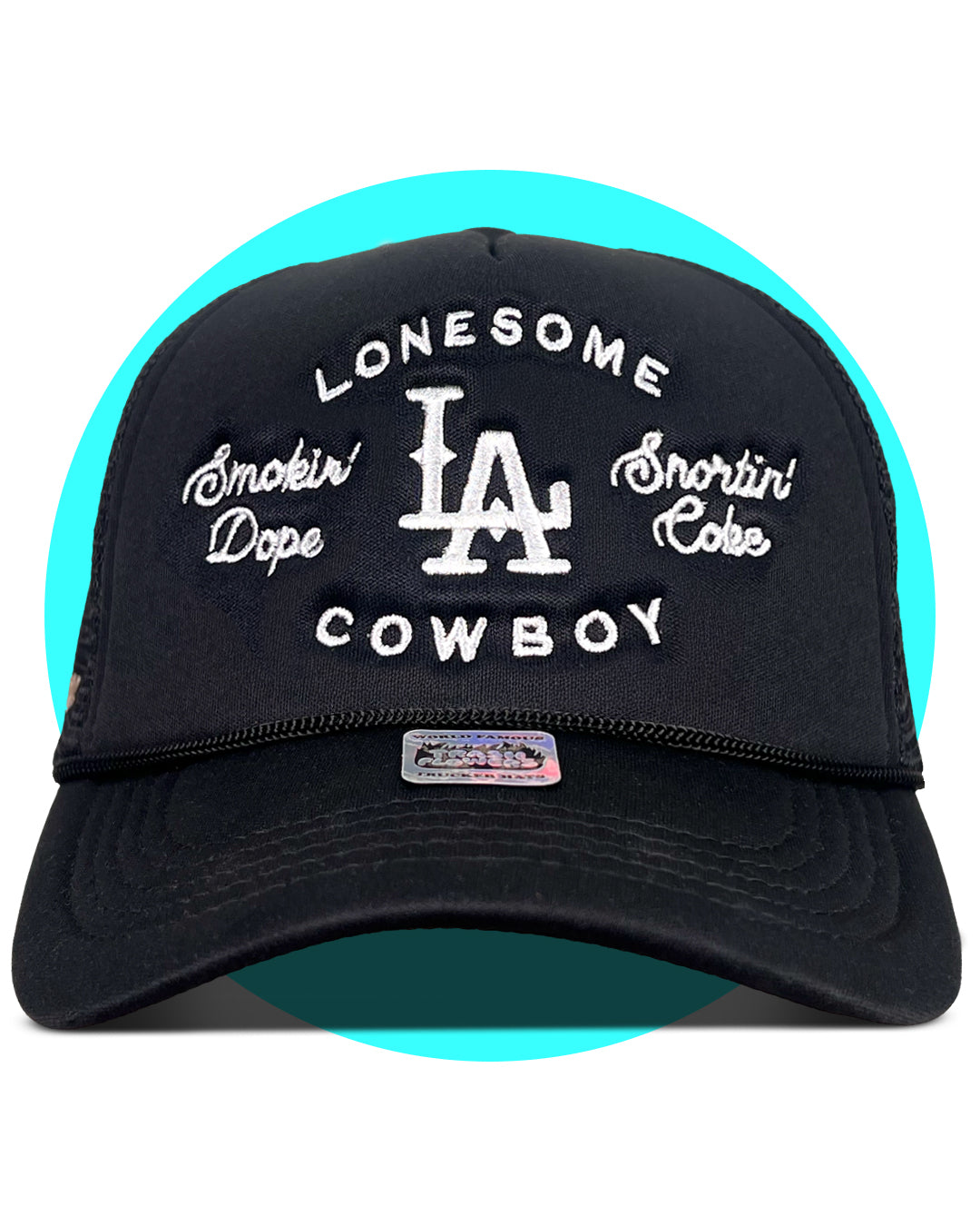Lonesome LA Cowboy Smokin' Dope Embroidered Trucker Hat