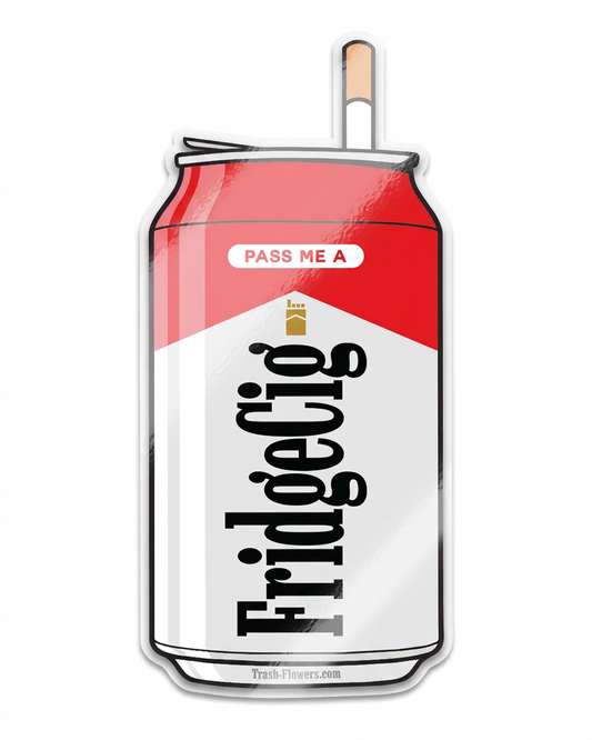 Pass Me A Fridge Cig Diet Coke Transparent Vinyl Bumper Sticker