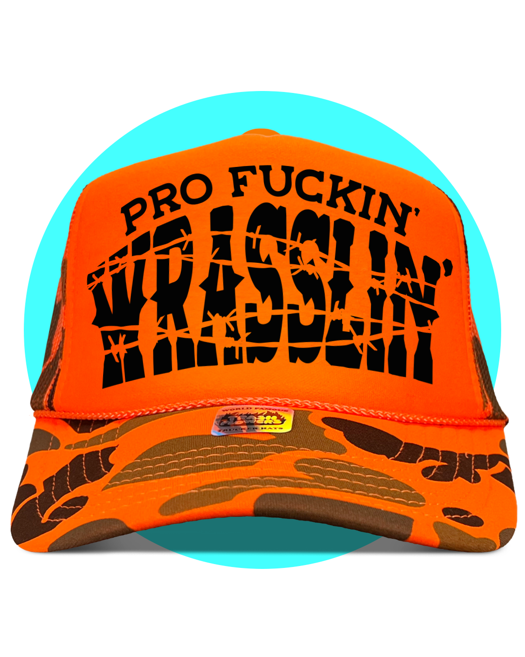 Pro F'kn Wrasslin' 90s Neon Trucker Hat